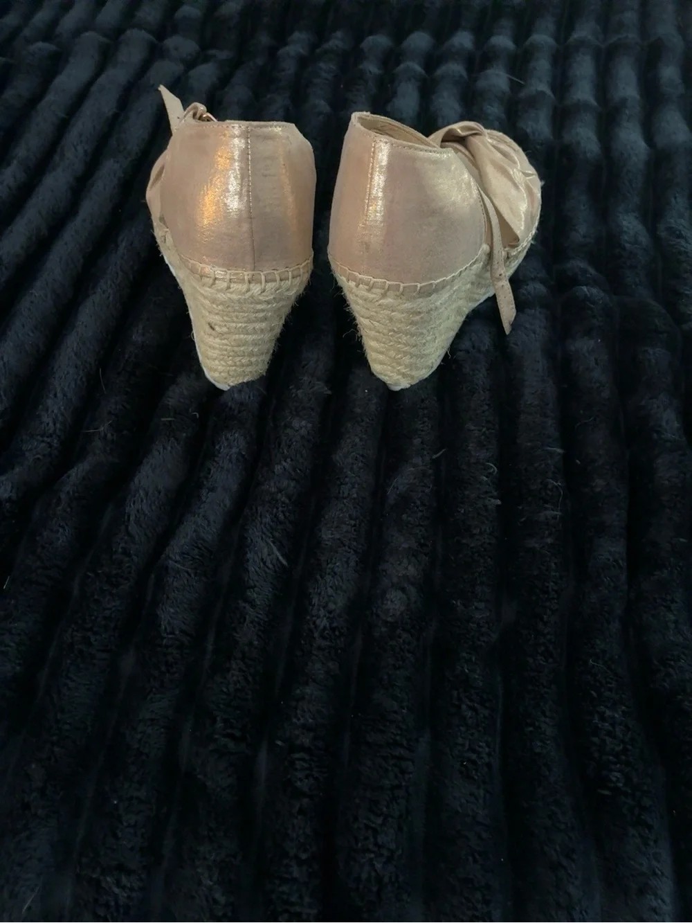 Marc Fisher Metallic Rose Espadrille Wedge Sandals